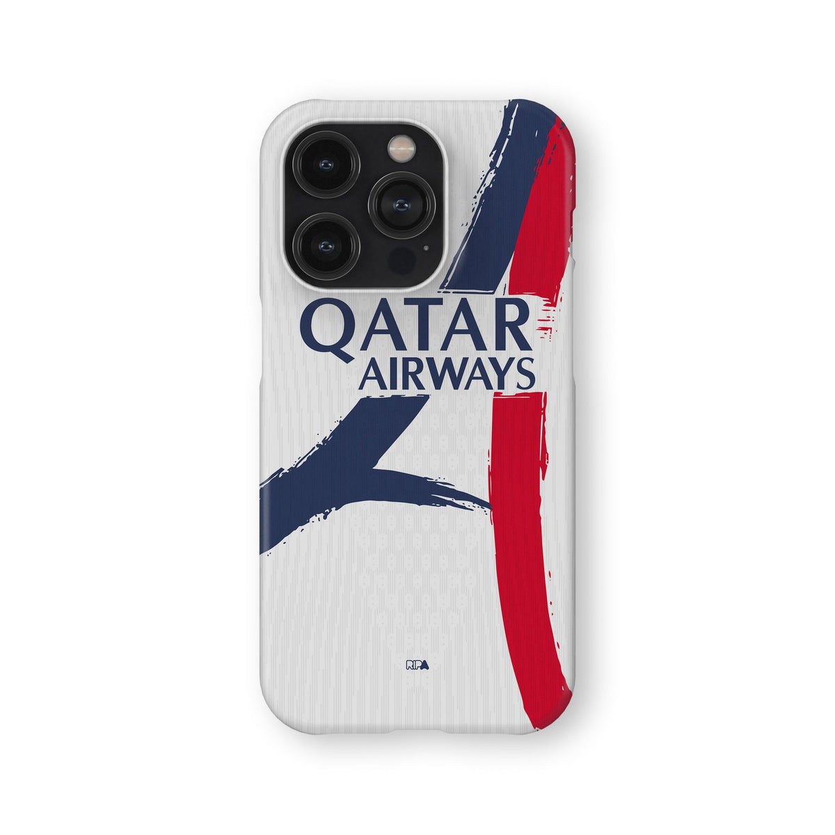 Phone case with the Paris Saint Germain 2025-26 Away football shirt design by RIPA Football