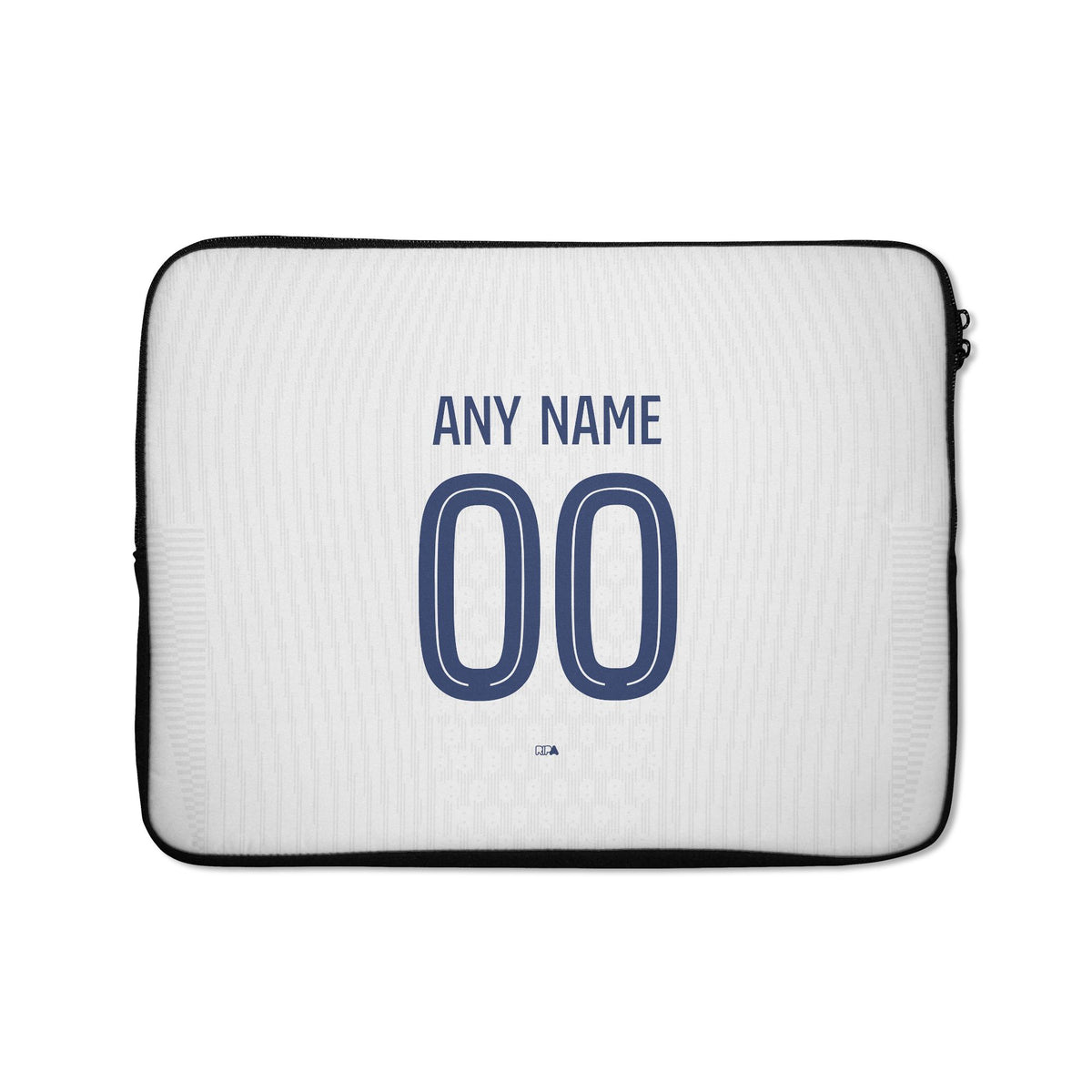 Laptop sleeve with the Paris Saint Germain 2025-26 Away football shirt design by RIPA Football