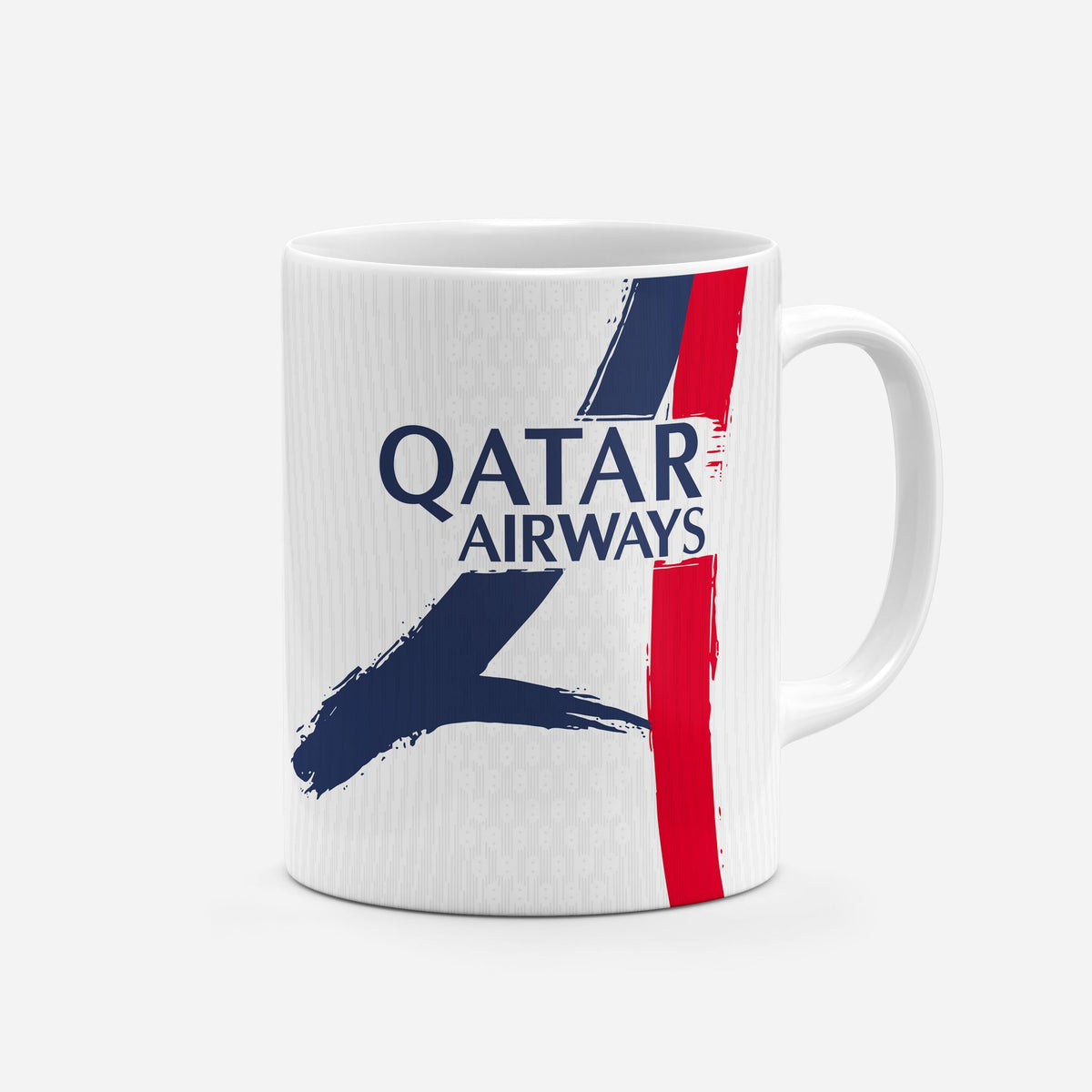 Mug with the Paris Saint Germain 2025-26 Away football shirt design by RIPA Football
