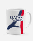 Mug with the Paris Saint Germain 2025-26 Away football shirt design by RIPA Football