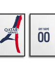 Print with the Paris Saint Germain 2025-26 Away football shirt design by RIPA Football
