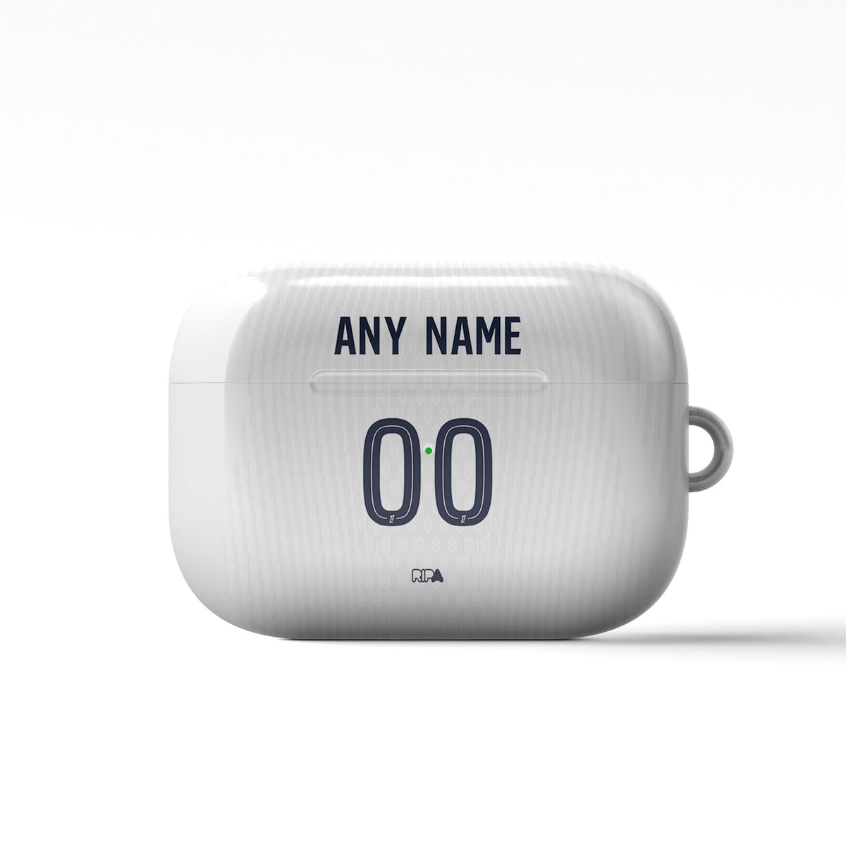 AirPods case with the Paris Saint Germain 2026-27 Away football shirt design by RIPA Football