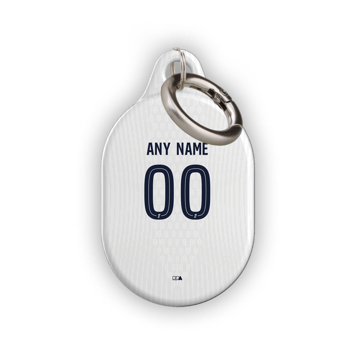AirTag holder with the Paris Saint Germain 2026-27 Away football shirt design by RIPA Football