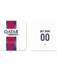 Coaster with the Paris Saint Germain 2026-27 Away football shirt design by RIPA Football