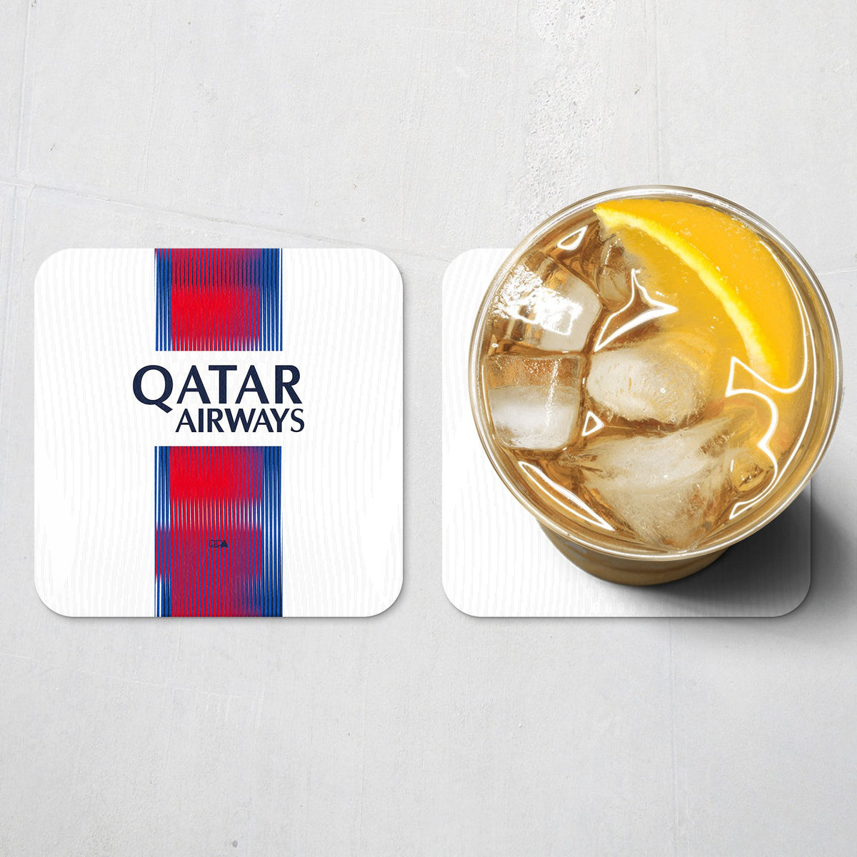 Coaster with the Paris Saint Germain 2026-27 Away football shirt design by RIPA Football