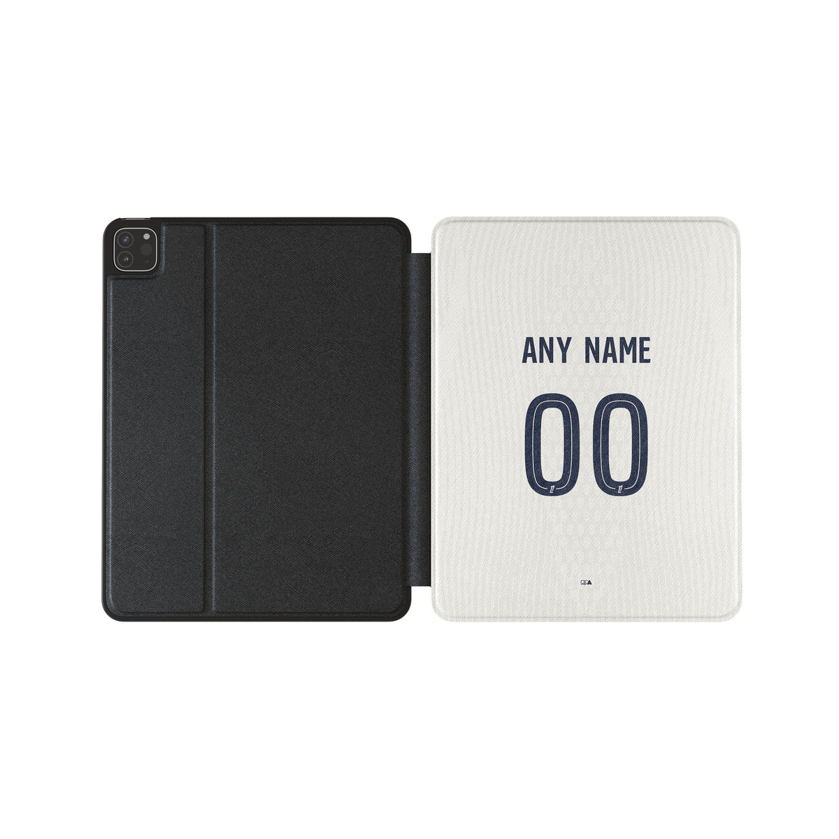 iPad case with the Paris Saint Germain 2026-27 Away football shirt design by RIPA Football