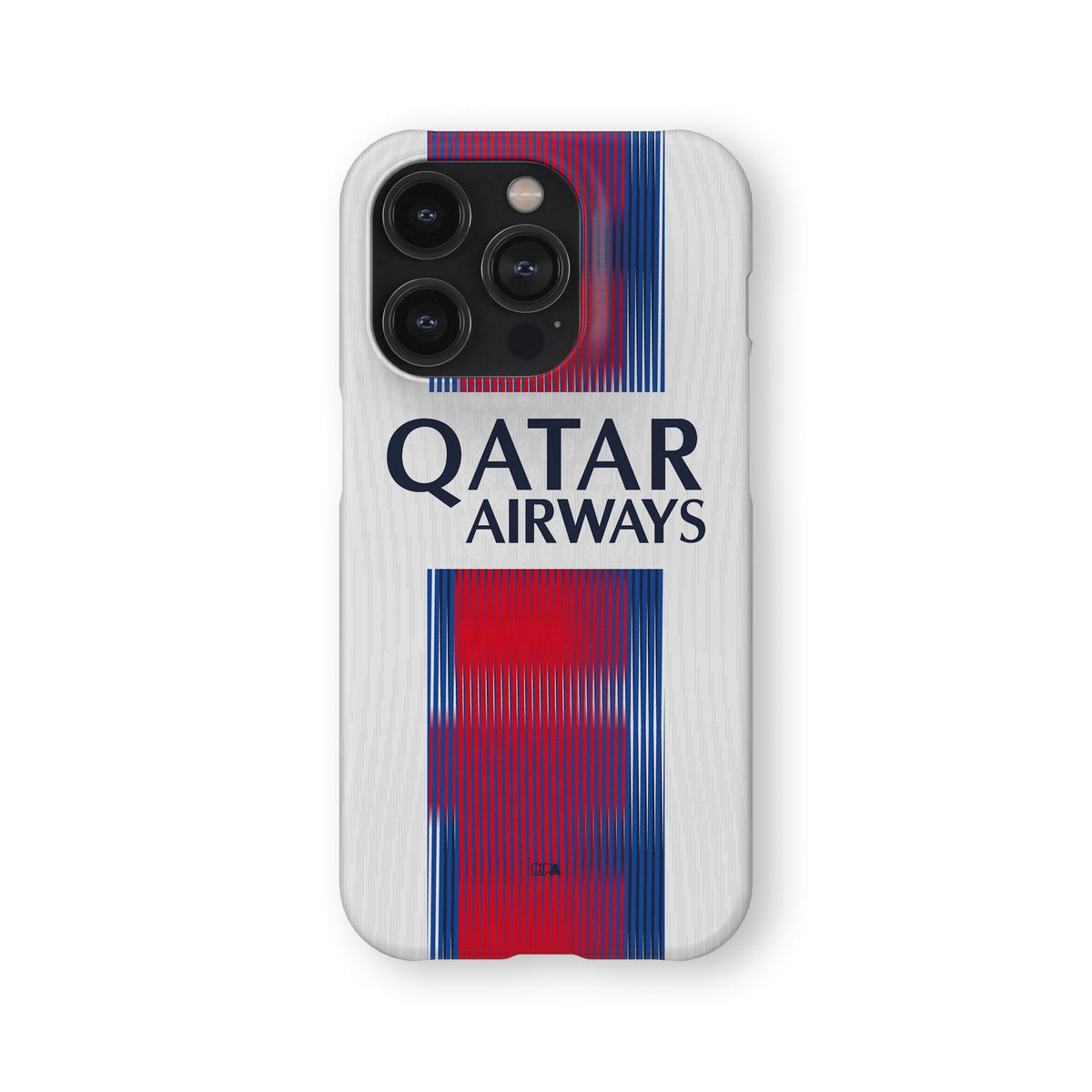 Phone case with the Paris Saint Germain 2026-27 Away football shirt design by RIPA Football