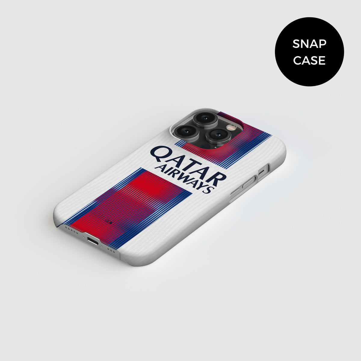 Phone case with the Paris Saint Germain 2026-27 Away football shirt design by RIPA Football