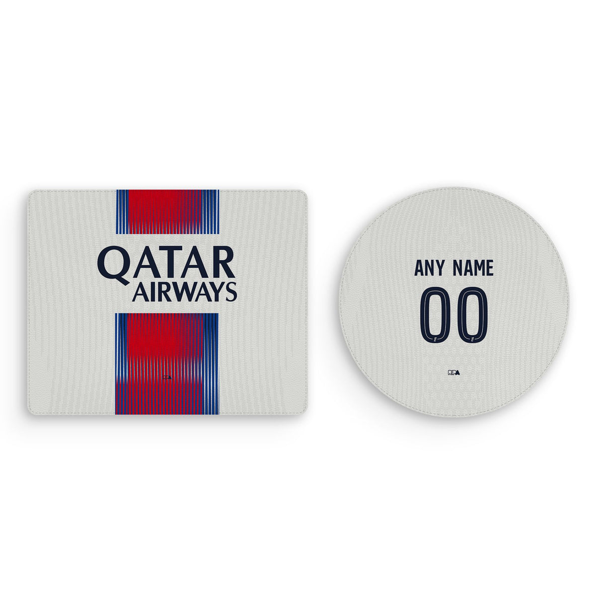 Mouse pad with the Paris Saint Germain 2026-27 Away football shirt design by RIPA Football