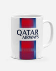 Mug with the Paris Saint Germain 2026-27 Away football shirt design by RIPA Football