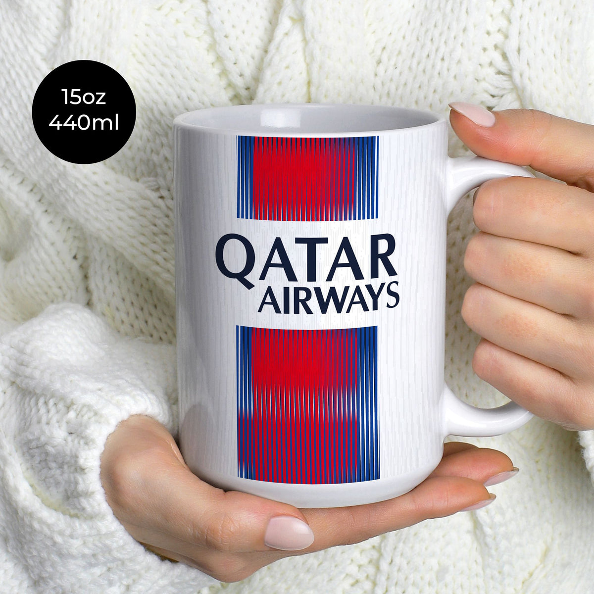 Mug with the Paris Saint Germain 2026-27 Away football shirt design by RIPA Football