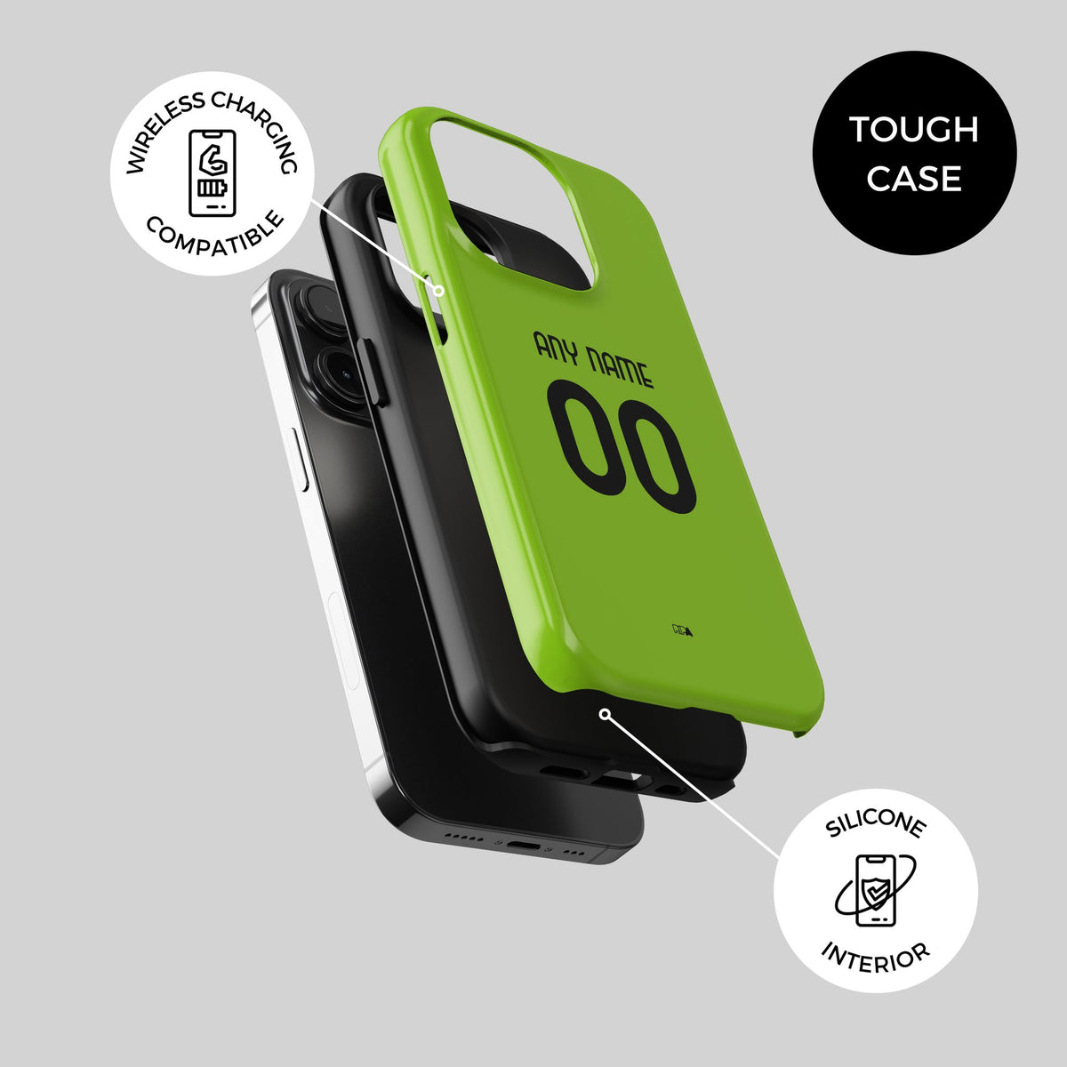 Phone case with the Parma 2025-26 Goalkeeper football shirt design by RIPA Football