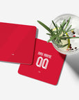 Coaster with the Persija 2026-27 Home football shirt design by RIPA Football