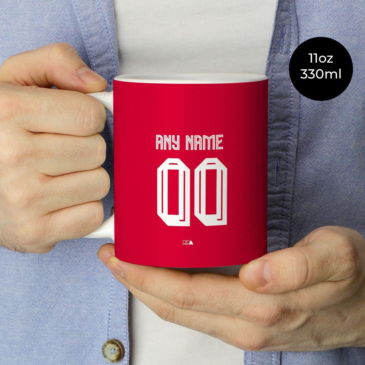 Mug with the Persija 2026-27 Home football shirt design by RIPA Football
