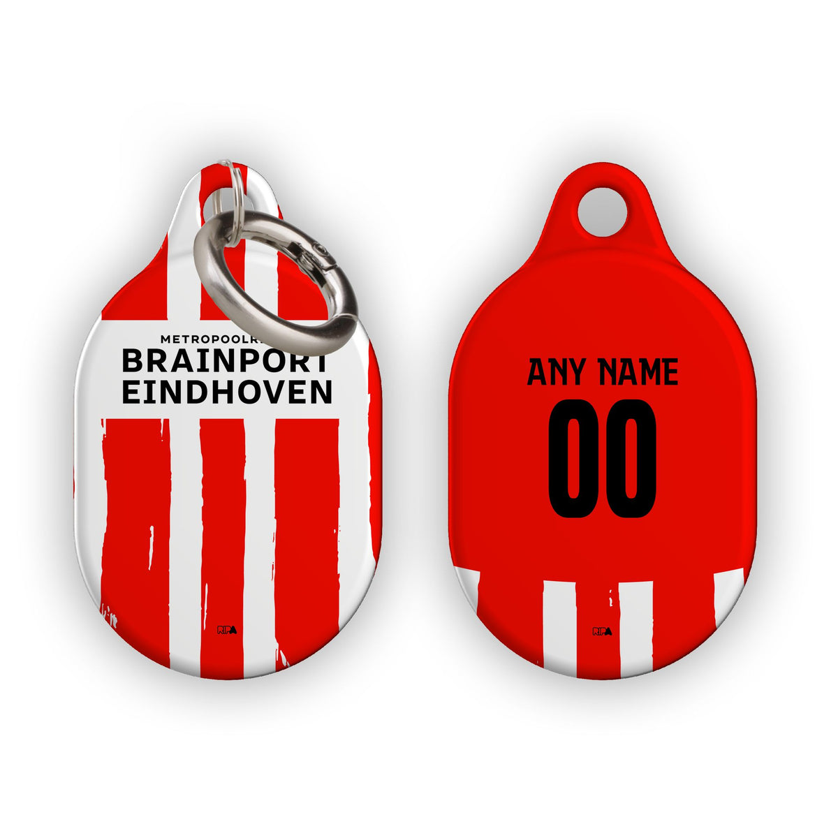 AirTag holder with the PSV 2024-25 Home football shirt design by RIPA Football