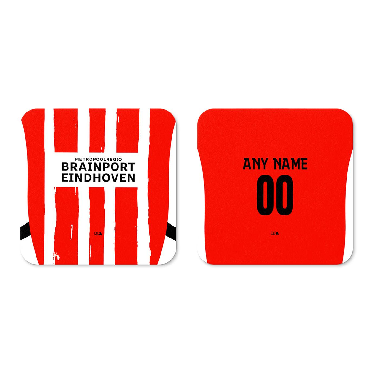 Coaster with the PSV 2024-25 Home football shirt design by RIPA Football