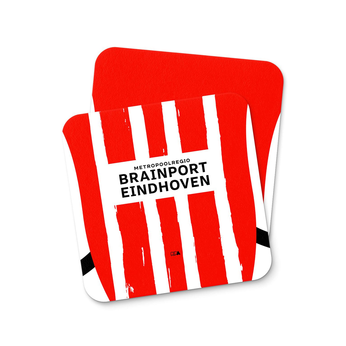 Coaster with the PSV 2024-25 Home football shirt design by RIPA Football