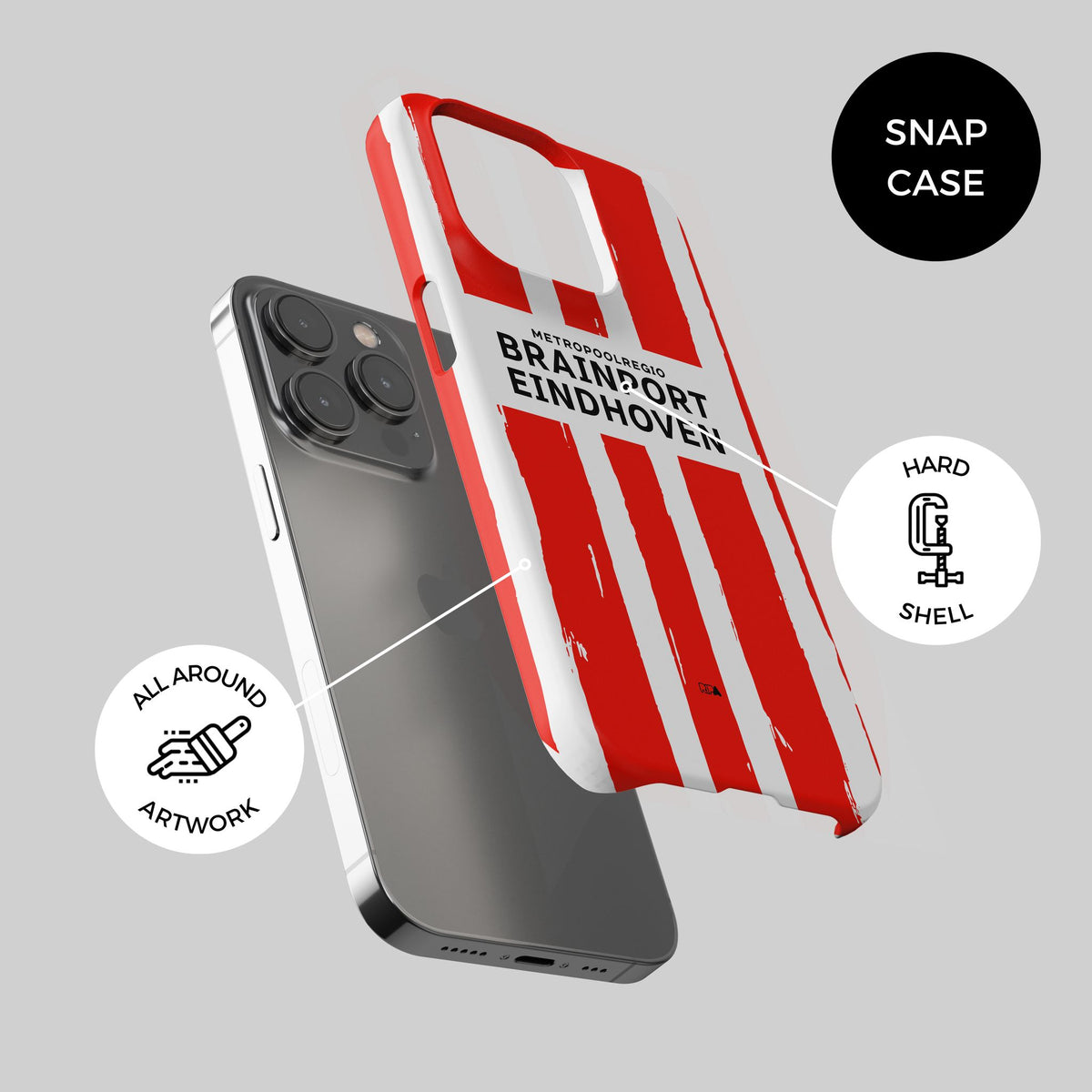 Phone case with the PSV 2024-25 Home football shirt design by RIPA Football