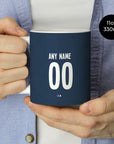 Mug with the UNAM 2023-24 Away football shirt design by RIPA Football
