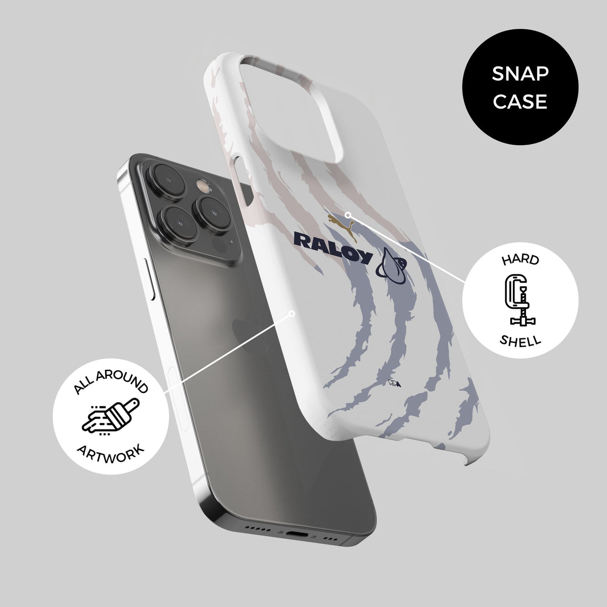 Phone case with the UNAM 2026-27 Away football shirt design by RIPA Football