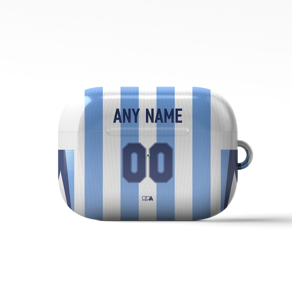 AirPods case with the Racing Club 2025-26 Home football shirt design by RIPA Football