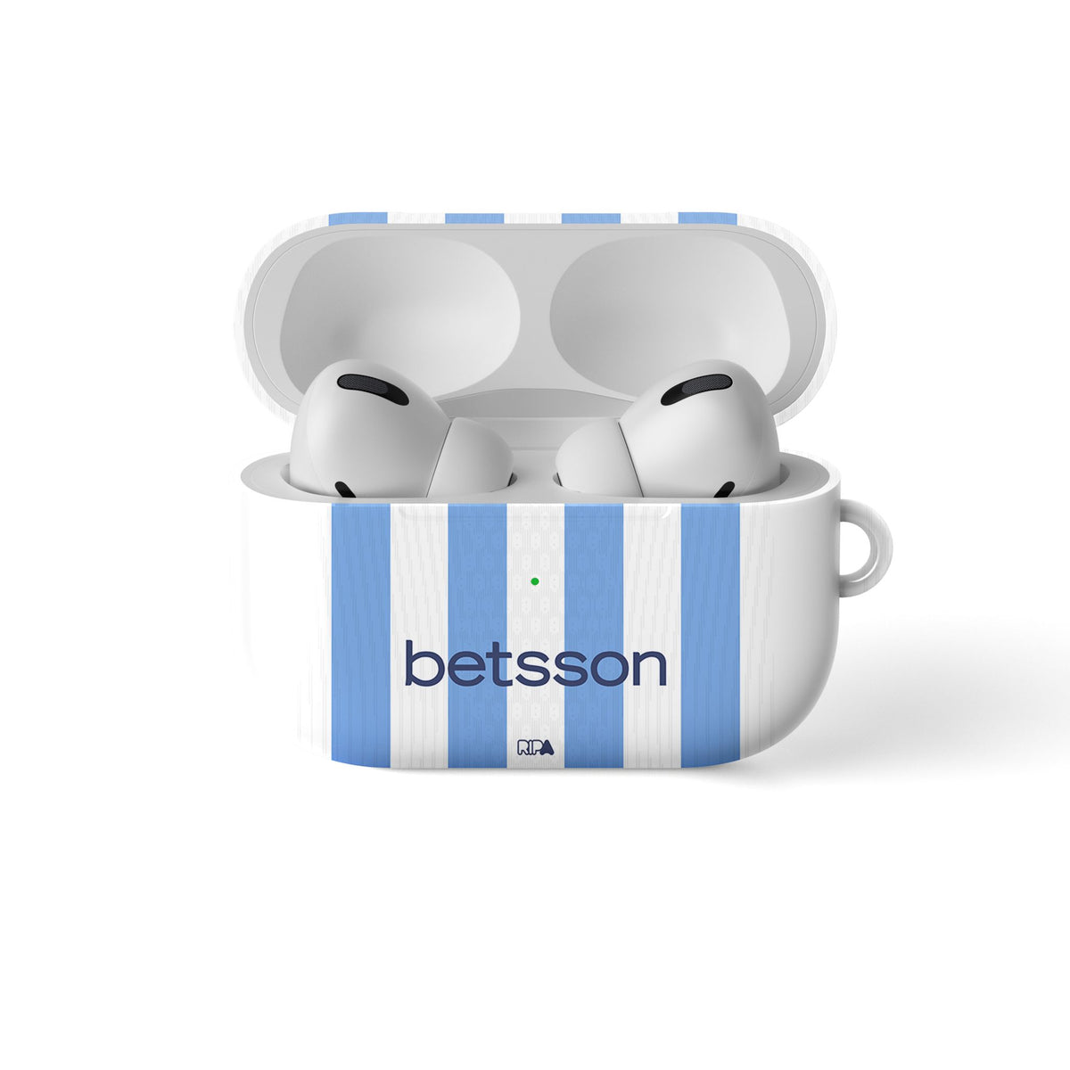 AirPods case with the Racing Club 2025-26 Home football shirt design by RIPA Football