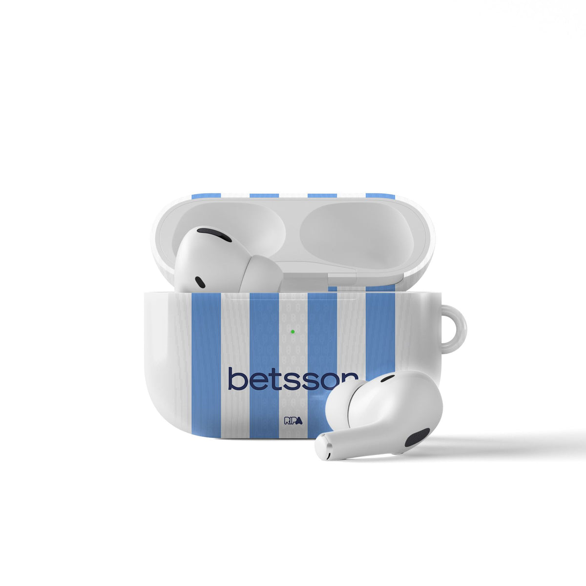 AirPods case with the Racing Club 2025-26 Home football shirt design by RIPA Football