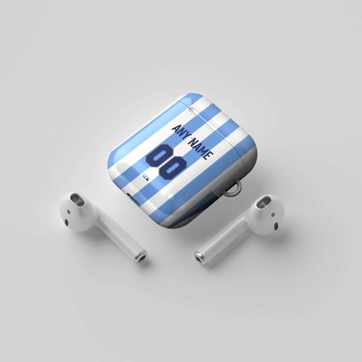 AirPods case with the Racing Club 2025-26 Home football shirt design by RIPA Football