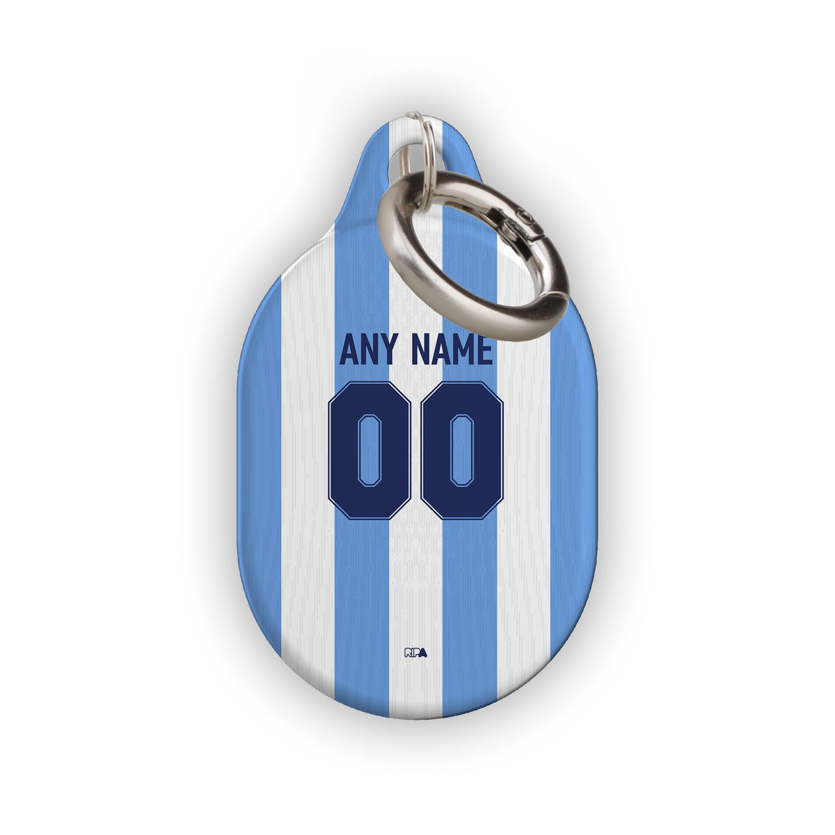 AirTag holder with the Racing Club 2025-26 Home football shirt design by RIPA Football