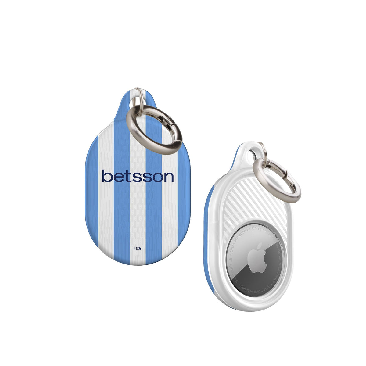 AirTag holder with the Racing Club 2025-26 Home football shirt design by RIPA Football
