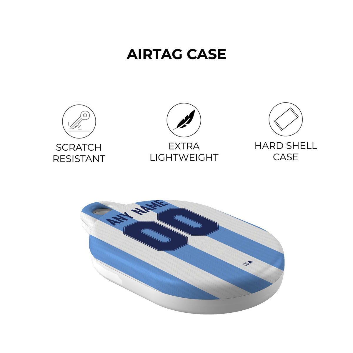 AirTag holder with the Racing Club 2025-26 Home football shirt design by RIPA Football