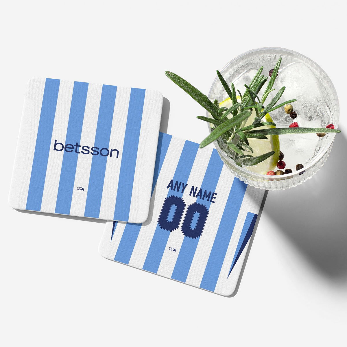 Coaster with the Racing Club 2025-26 Home football shirt design by RIPA Football