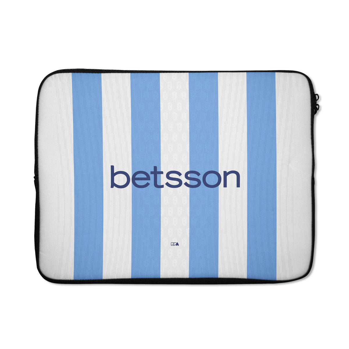 Laptop sleeve with the Racing Club 2025-26 Home football shirt design by RIPA Football
