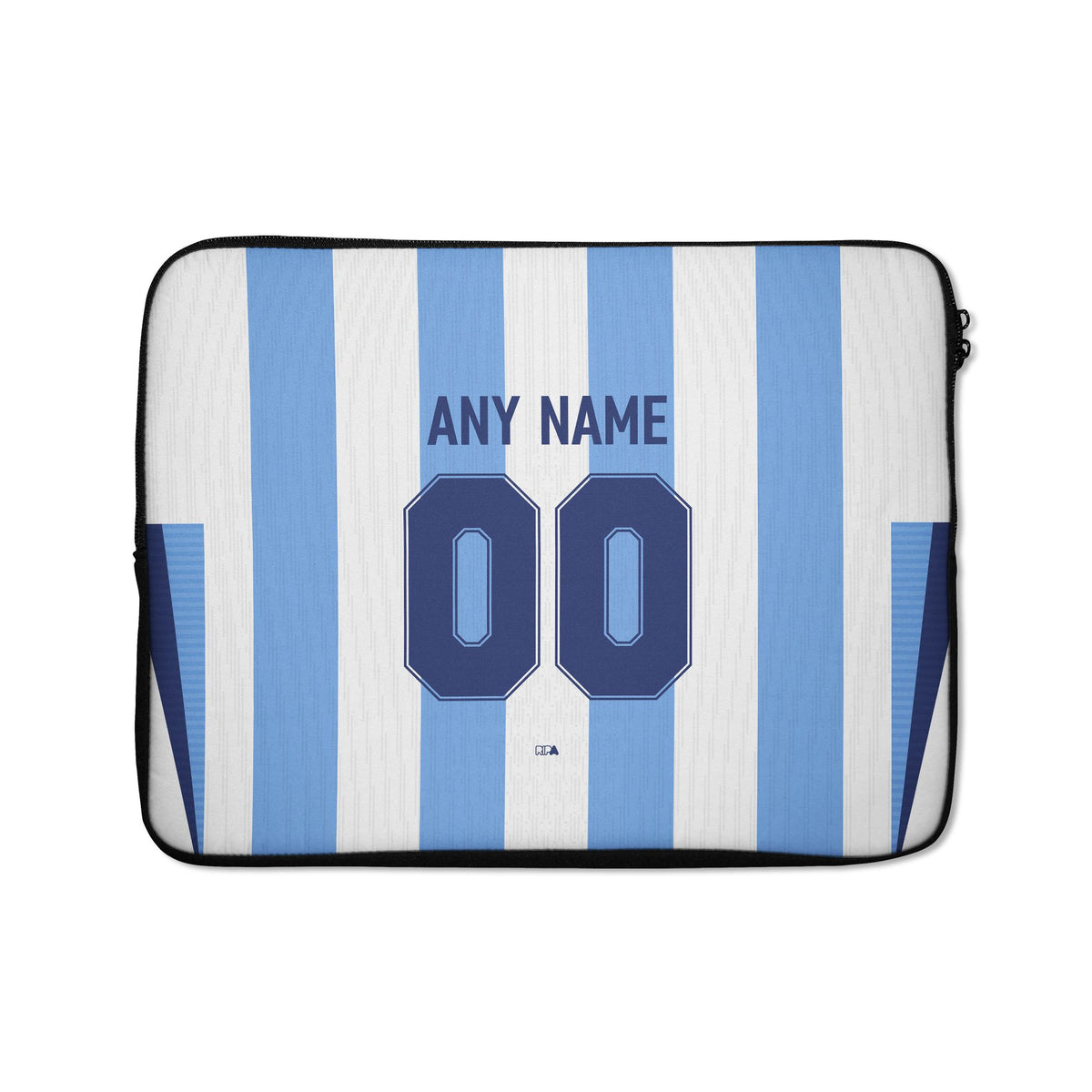 Laptop sleeve with the Racing Club 2025-26 Home football shirt design by RIPA Football