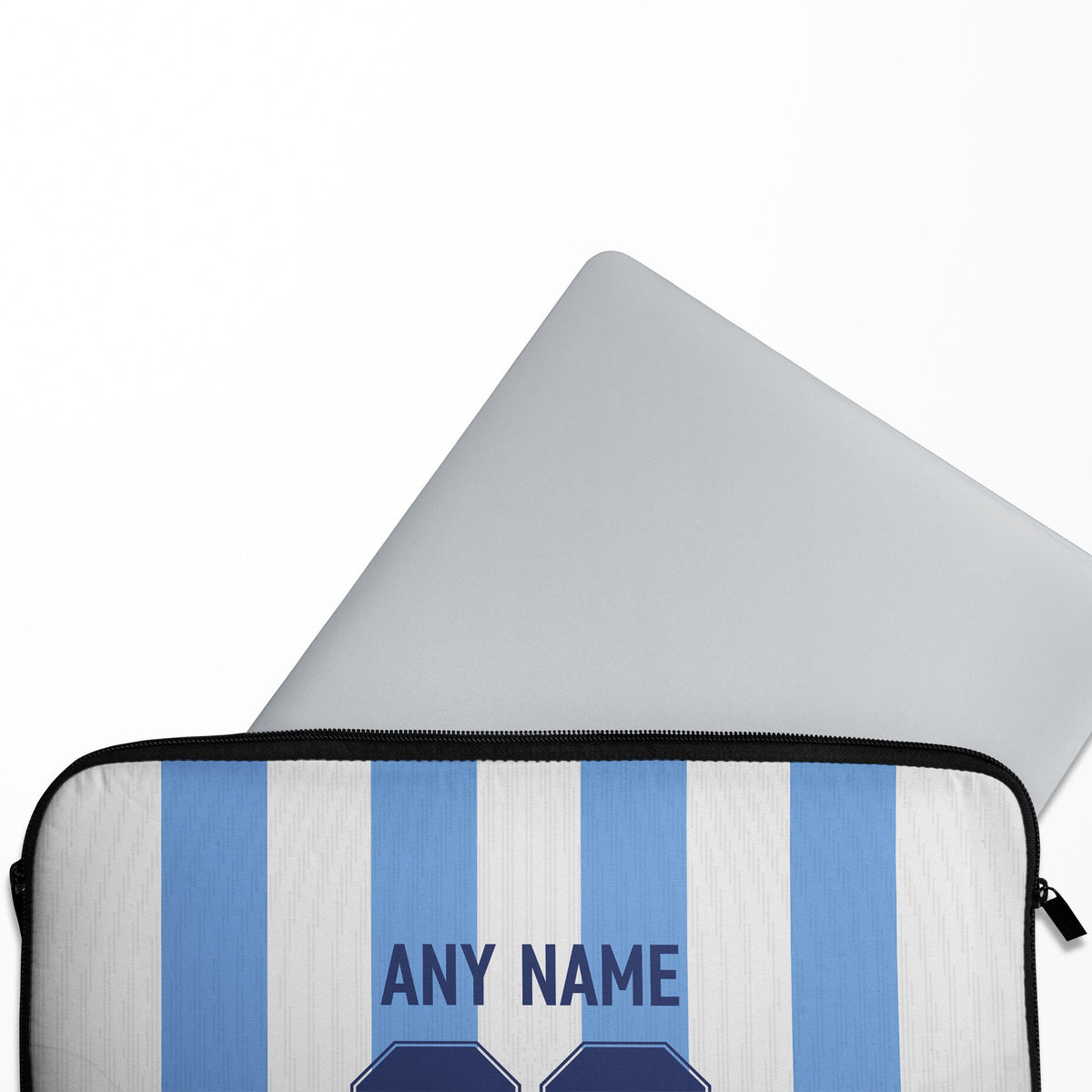 Laptop sleeve with the Racing Club 2025-26 Home football shirt design by RIPA Football