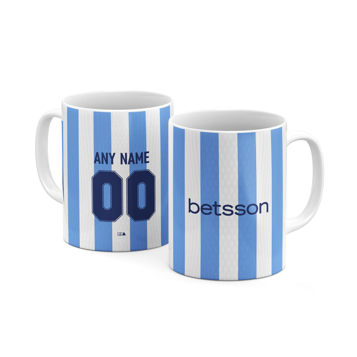 Mug with the Racing Club 2025-26 Home football shirt design by RIPA Football