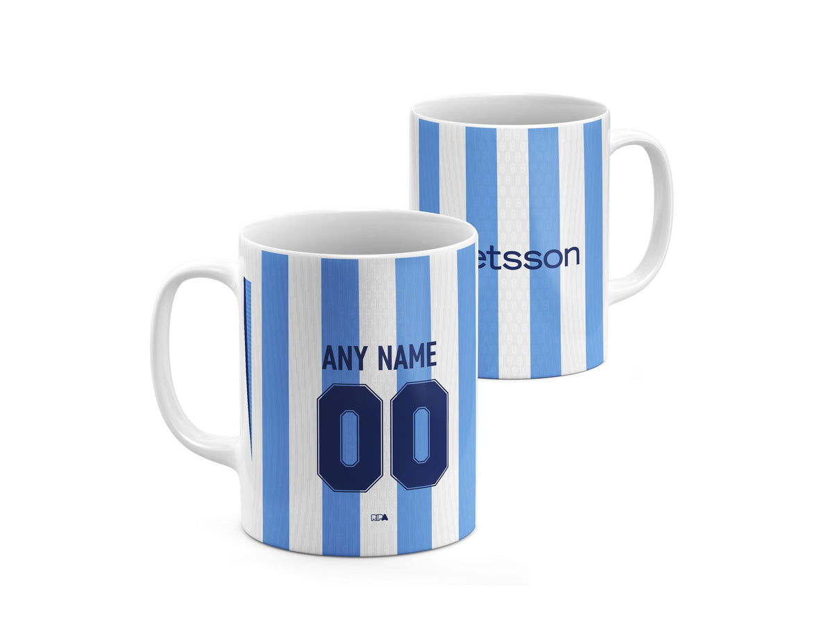 Mug with the Racing Club 2025-26 Home football shirt design by RIPA Football