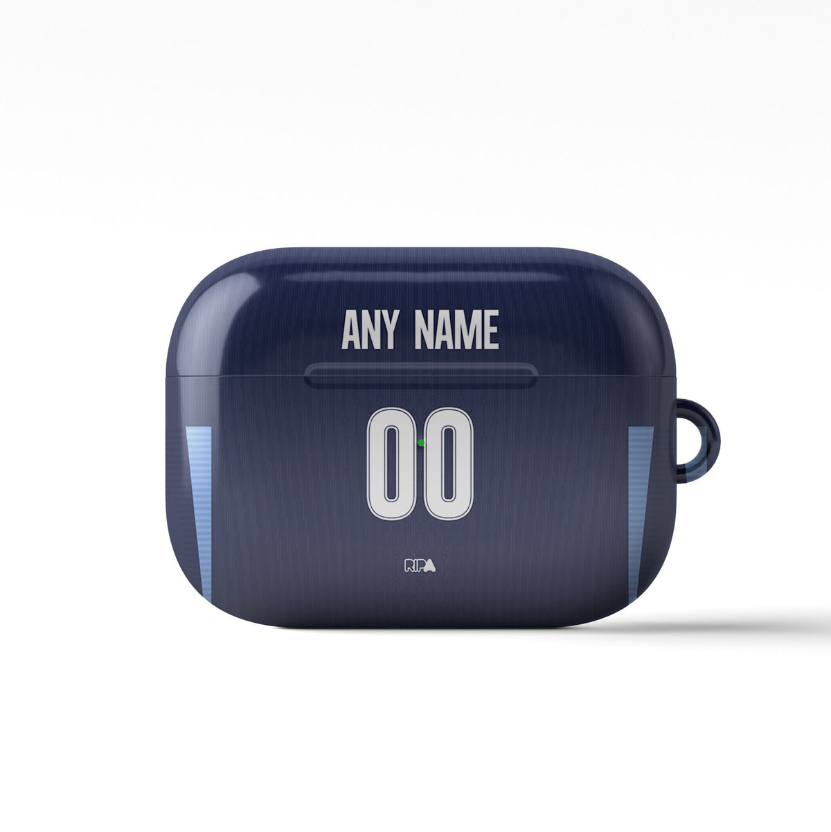 AirPods case with the Racing Club 2026 Away football shirt design by RIPA Football