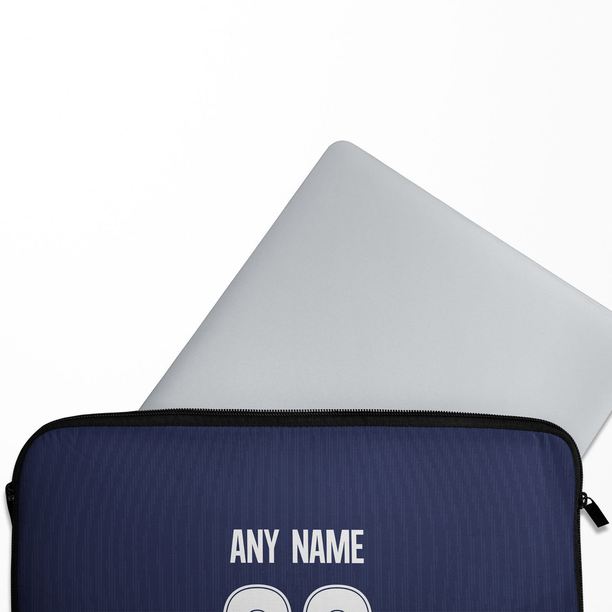 Laptop sleeve with the Racing Club 2026 Away football shirt design by RIPA Football