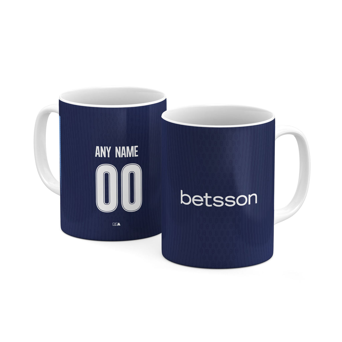 Mug with the Racing Club 2026 Away football shirt design by RIPA Football