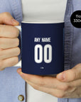 Mug with the Racing Club 2026 Away football shirt design by RIPA Football