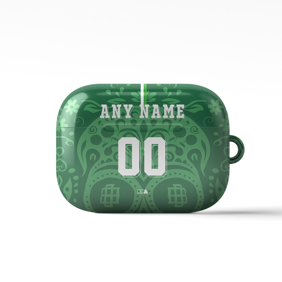 AirPods case with the Real Betis 2025-26 Prematch football shirt design by RIPA Football