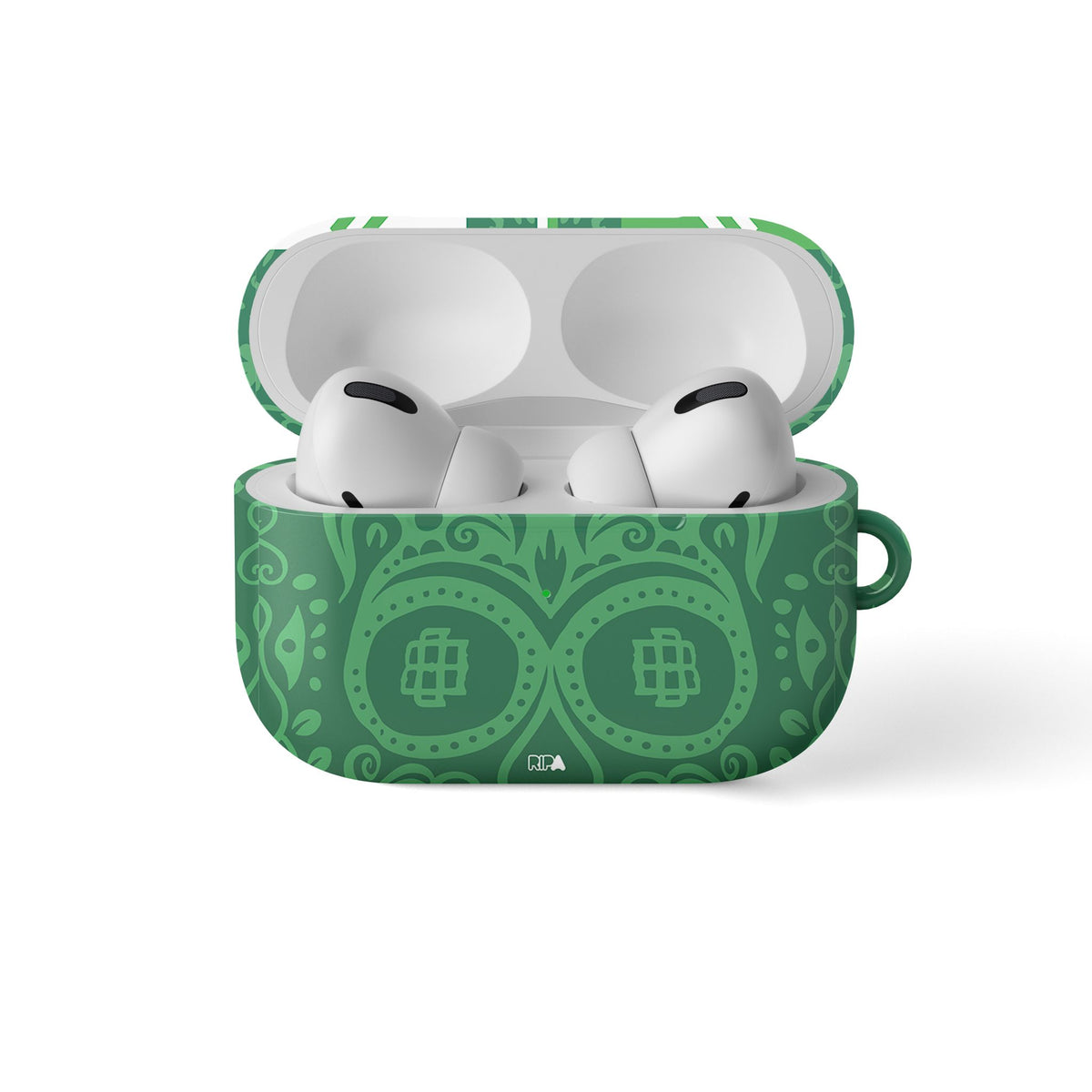 AirPods case with the Real Betis 2025-26 Prematch football shirt design by RIPA Football