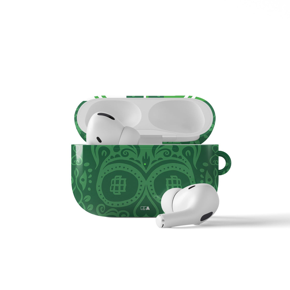 AirPods case with the Real Betis 2025-26 Prematch football shirt design by RIPA Football