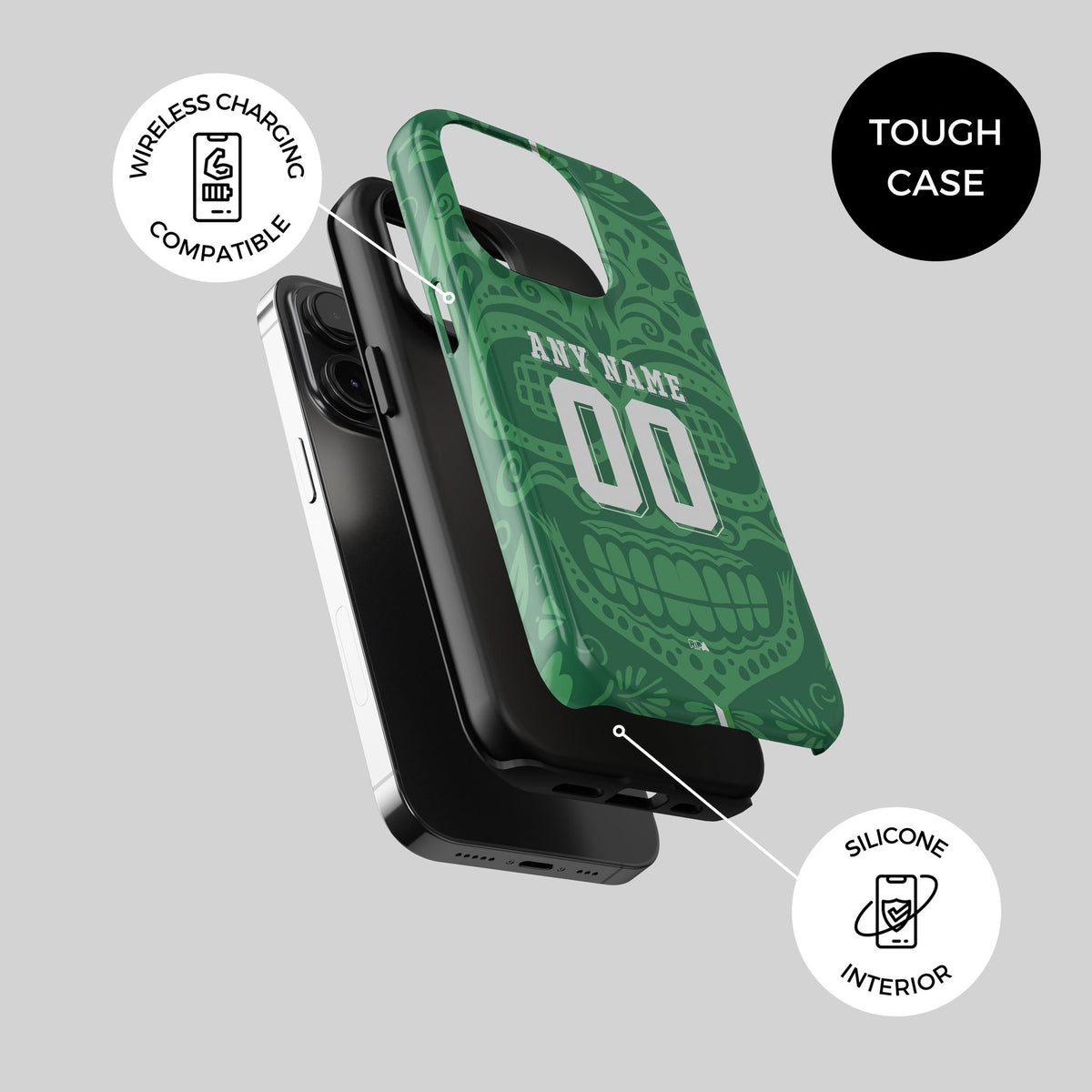 Phone case with the Real Betis 2025-26 Prematch football shirt design by RIPA Football