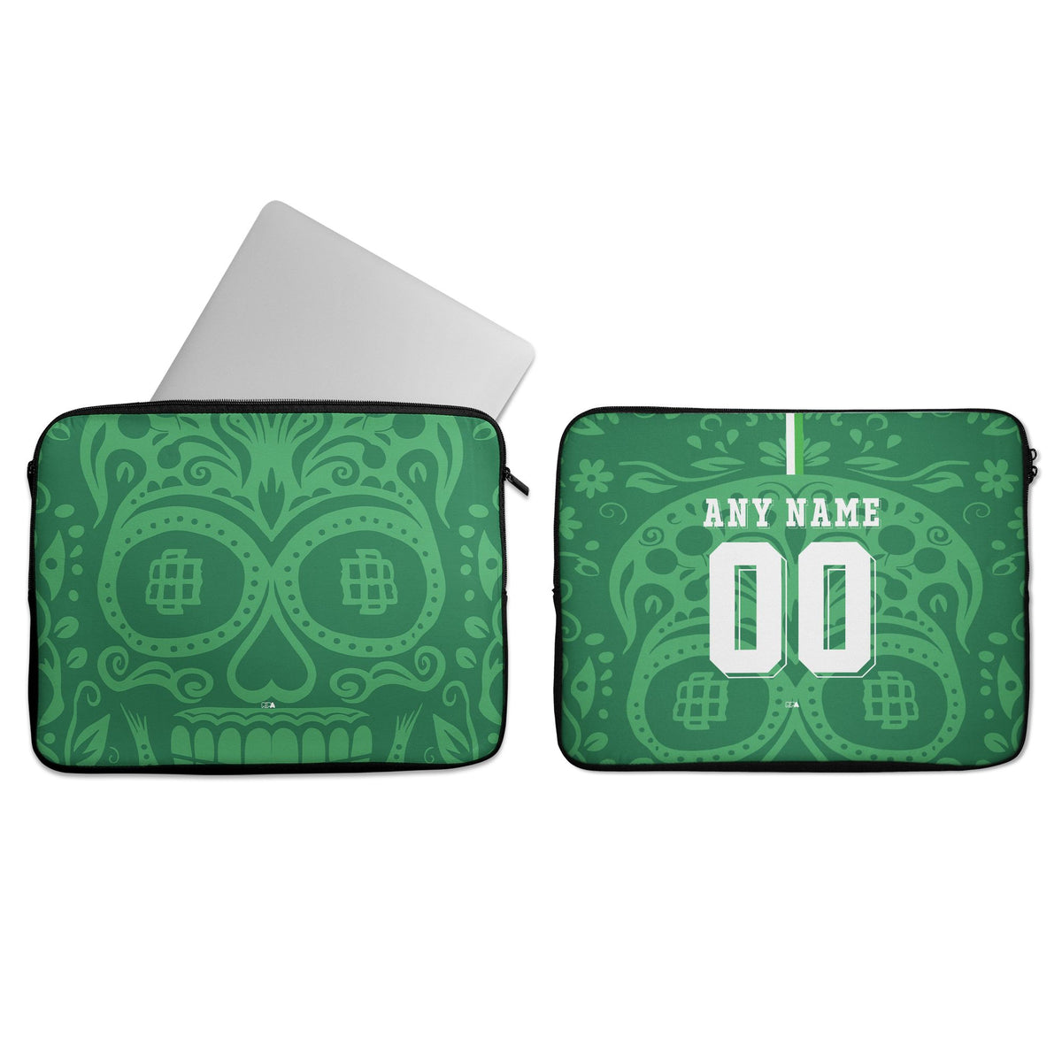 Laptop sleeve with the Real Betis 2025-26 Prematch football shirt design by RIPA Football