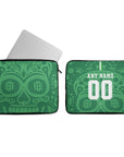 Laptop sleeve with the Real Betis 2025-26 Prematch football shirt design by RIPA Football