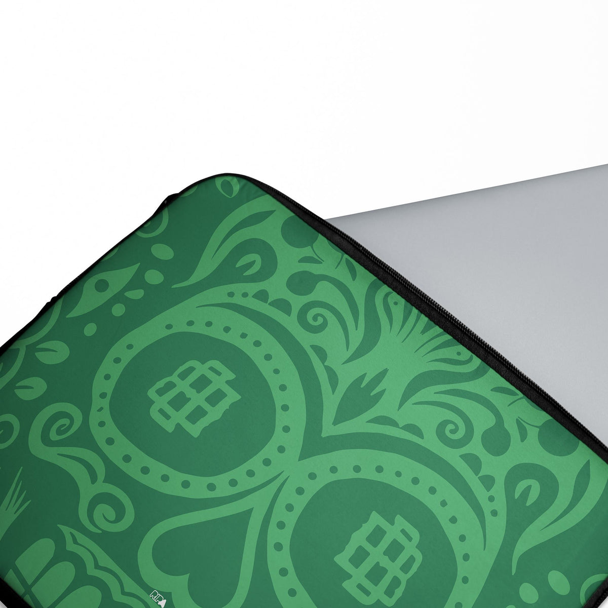Laptop sleeve with the Real Betis 2025-26 Prematch football shirt design by RIPA Football