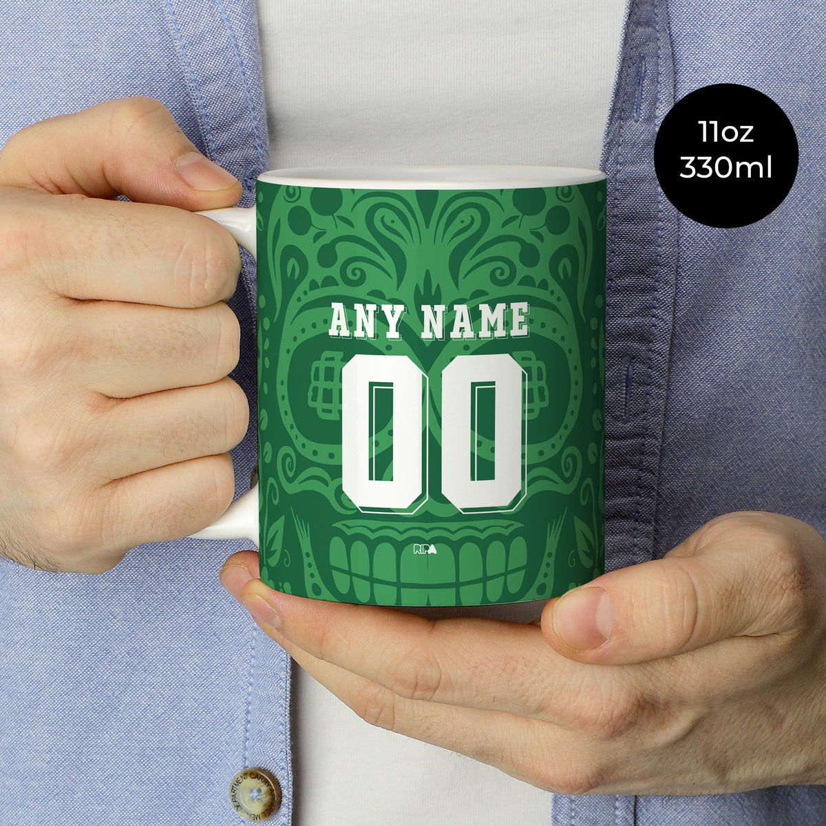 Mug with the Real Betis 2025-26 Prematch football shirt design by RIPA Football