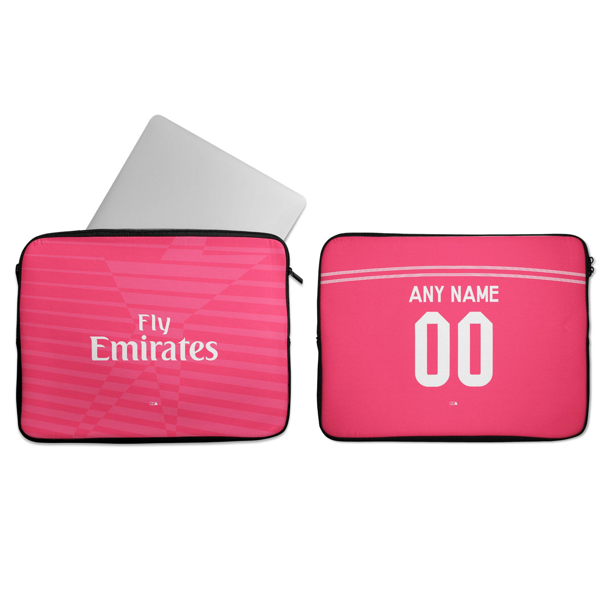 Laptop sleeve with the Real Madrid 2014-15 Away football shirt design by RIPA Football